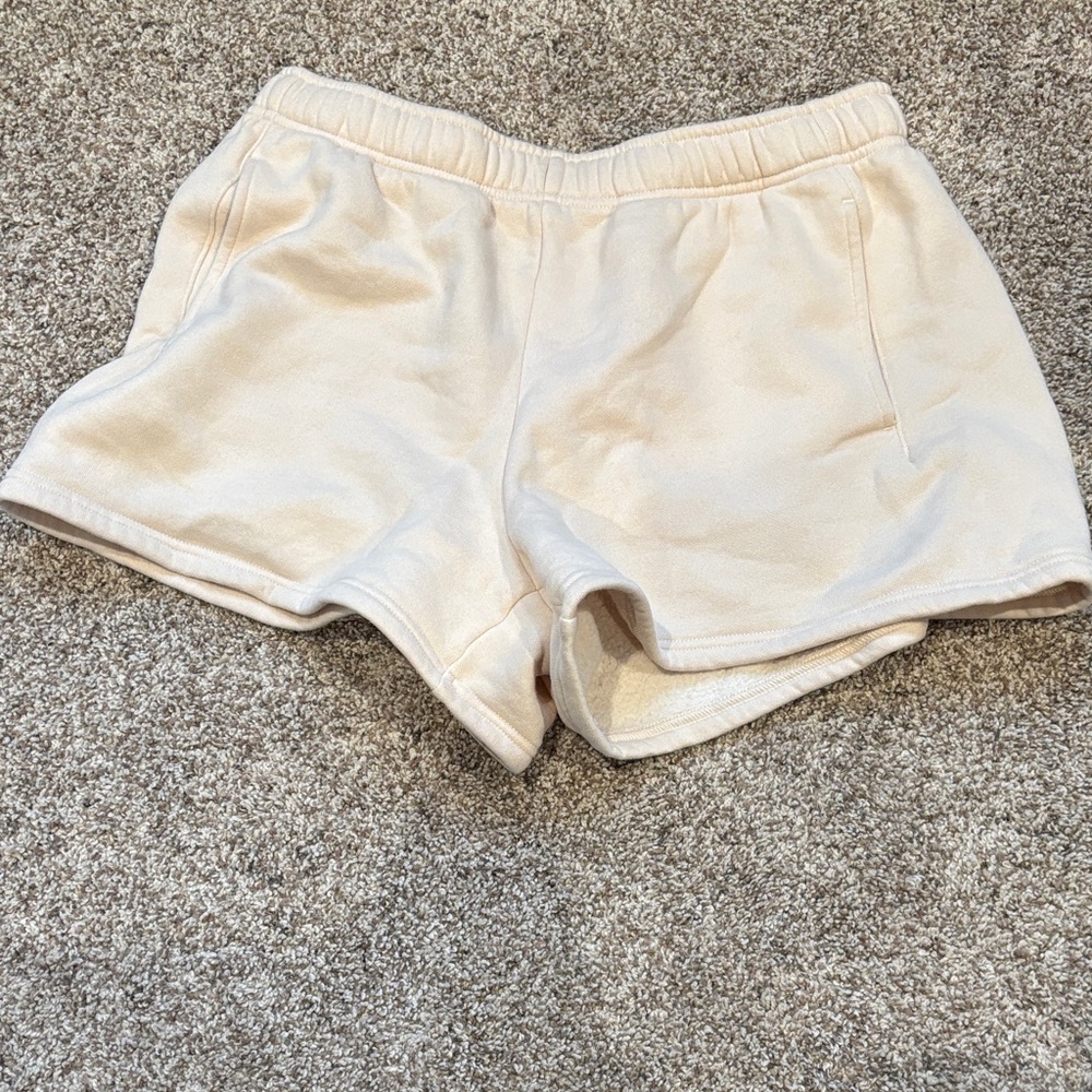 Aerie Women's Cream Fleece Shorts